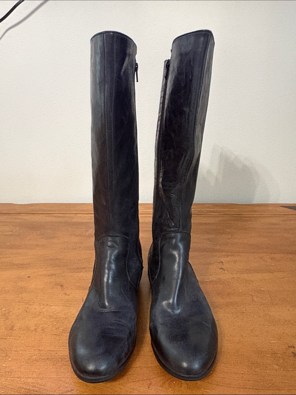 Born Sage Black Tall Leather Boots Size 11 - Picture 2 of 16